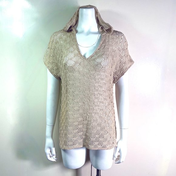 Trina Turk crochet hooded cover up/ kimono S - Picture 2 of 11